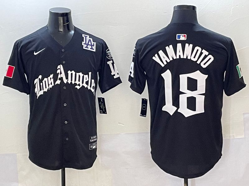 Men Los Angeles Dodgers #18 Yamamoto Black 5th Jointly Name 2026 Nike MLB Jersey style 010->los angeles dodgers->MLB Jersey